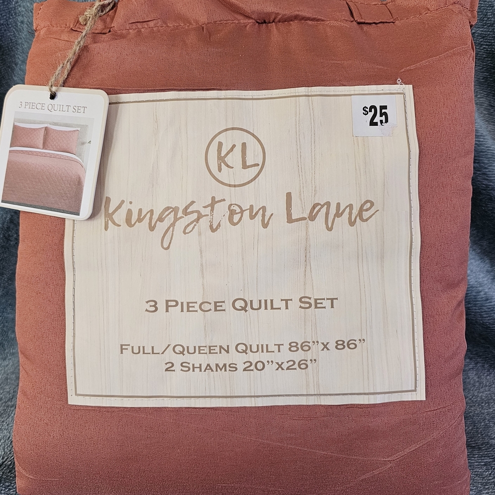 Beautiful Summer Quilt Kingston Rust Quilt Set - 3 Piece